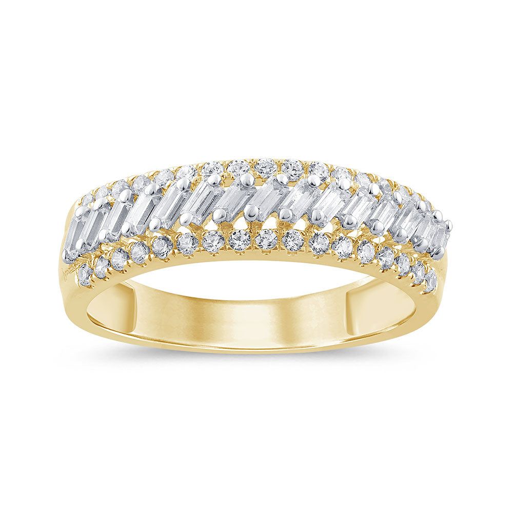 SPECIAL! .57ct G SI 14K Yellow Gold Round & Baguette Diamond Ring Band