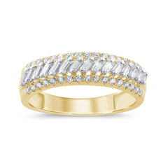SPECIAL! .57ct G SI 14K Yellow Gold Round & Baguette Diamond Ring Band