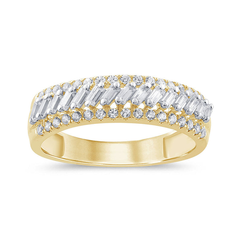 SPECIAL! .57ct G SI 14K Yellow Gold Round & Baguette Diamond Ring Band