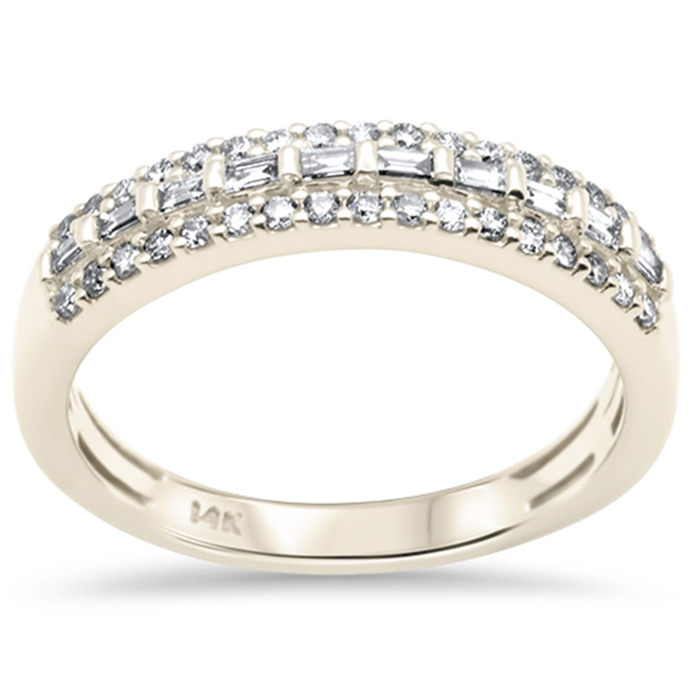 SPECIAL! .40ct G SI 14K Yellow Gold Round & Baguette Diamond Ring Band Size 7