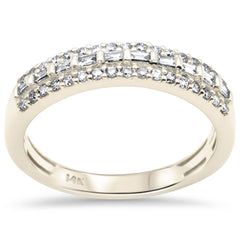 SPECIAL! .40ct G SI 14K Yellow Gold Round & Baguette Diamond Ring Band Size 7