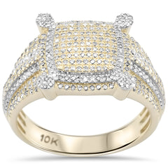 DIAMOND CLOSEOUT!  .92ct G SI 10K Yellow Gold Men's Diamond Ring Band Size 10