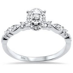 DIAMOND CLOSEOUT! .26ct G SI 14K White Gold Diamond Engagement Ring Size 7