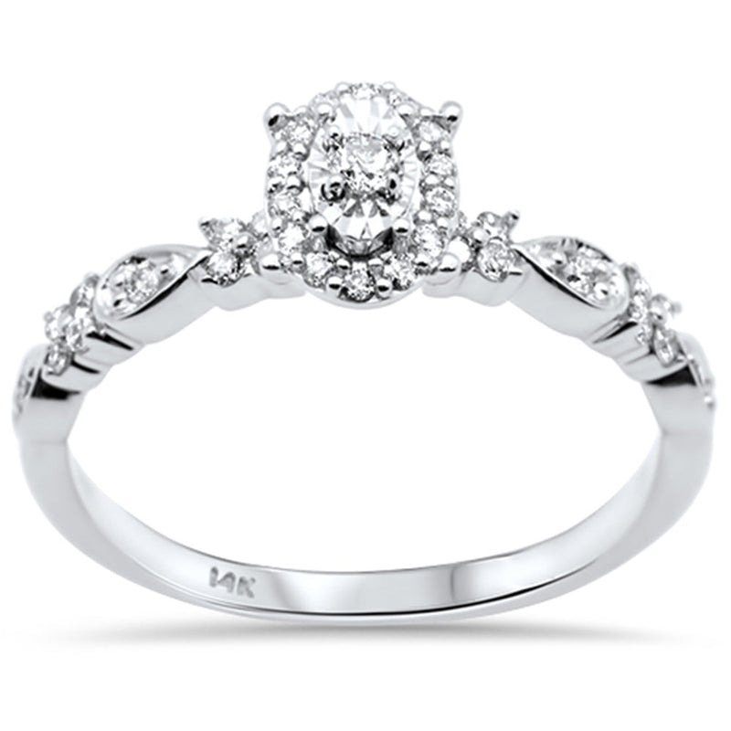 DIAMOND CLOSEOUT! .26ct G SI 14K White Gold Diamond Engagement Ring Size 7