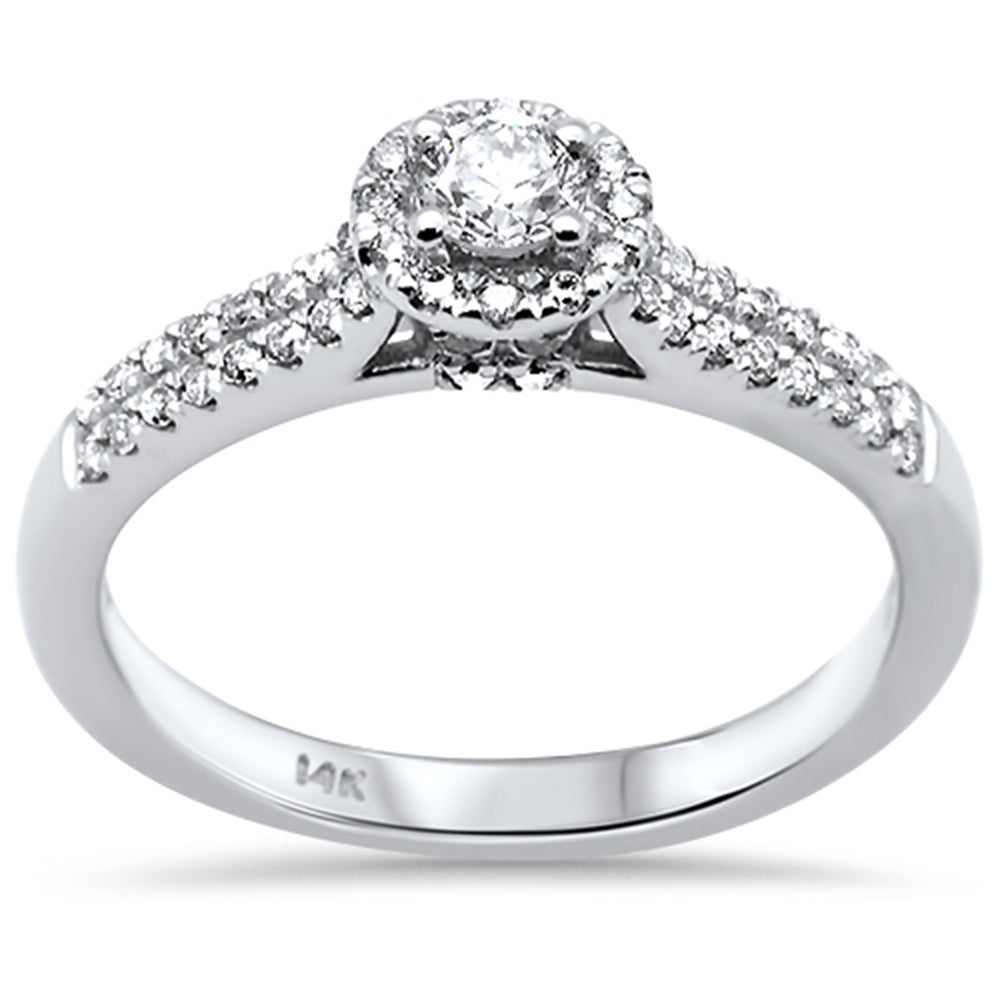 DIAMOND CLOSEOUT! .47ct G SI 14K White Gold Round Diamond Engagement Ring Size 7