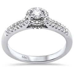 DIAMOND CLOSEOUT! .47ct G SI 14K White Gold Round Diamond Engagement Ring Size 7