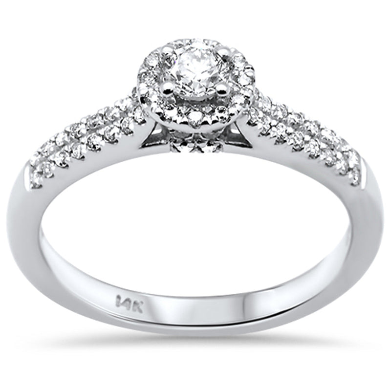 DIAMOND CLOSEOUT! .47ct G SI 14K White Gold Round Diamond Engagement Ring Size 7