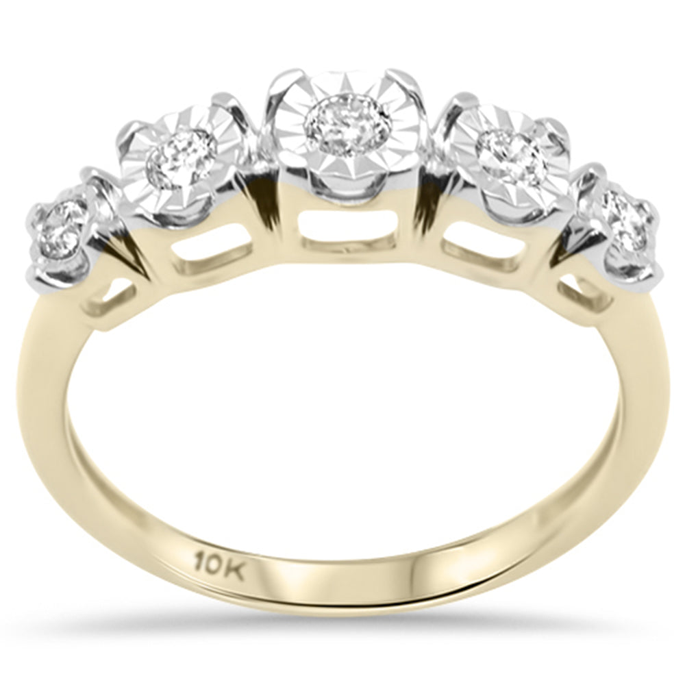 DIAMOND CLOSEOUT! .26ct G SI 10K Yellow Gold Diamond Anniversary Band Size 7