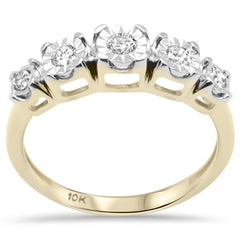 DIAMOND CLOSEOUT! .26ct G SI 10K Yellow Gold Diamond Anniversary Band Size 7