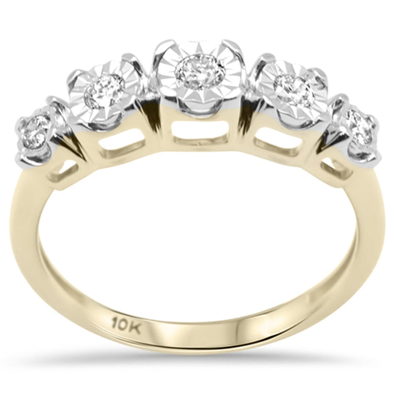 DIAMOND CLOSEOUT! .26ct G SI 10K Yellow Gold Diamond Anniversary Band Size 7