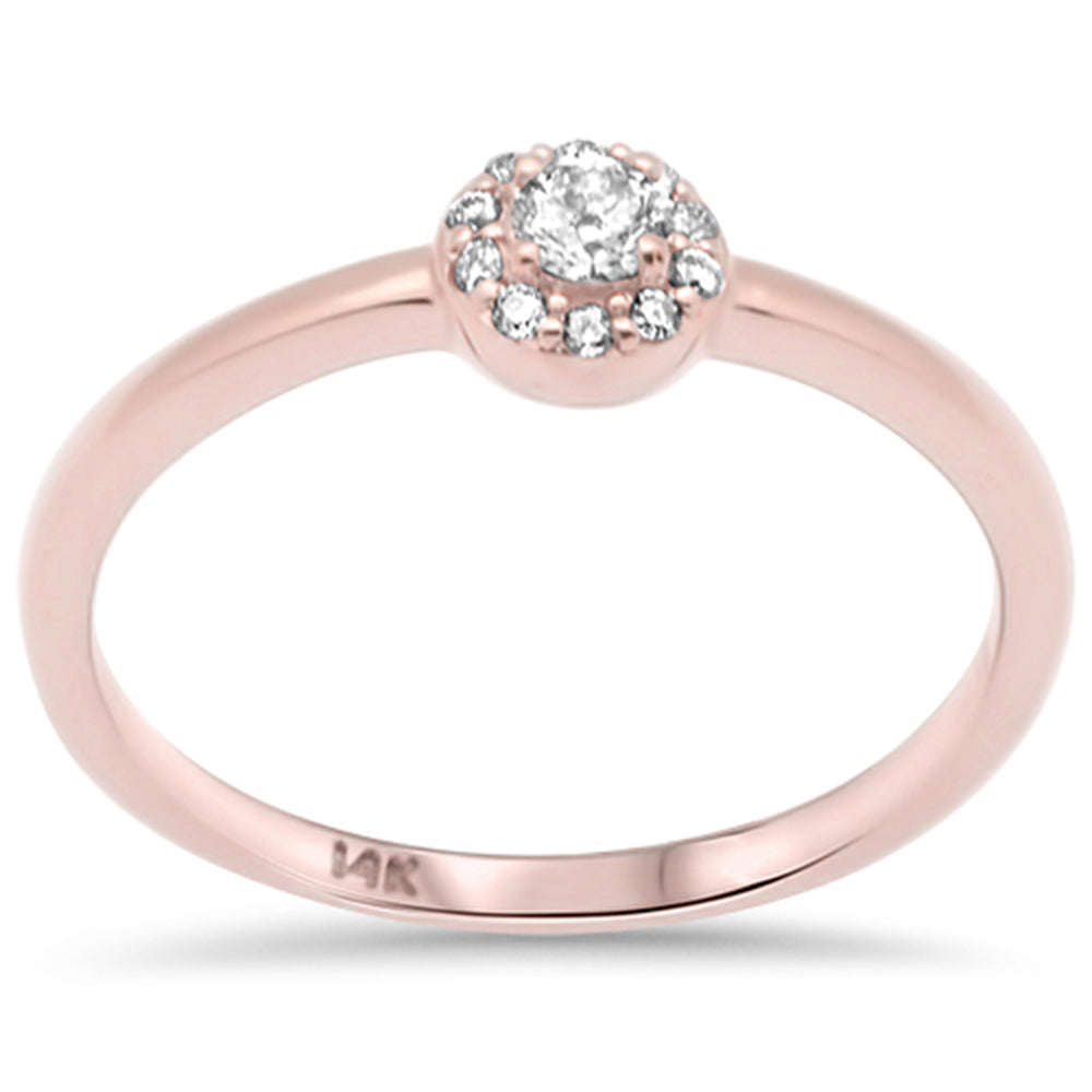 DIAMOND CLOSEOUT! .16ct G SI 14K Rose Gold Diamond Round Halo Ring Size 6.5