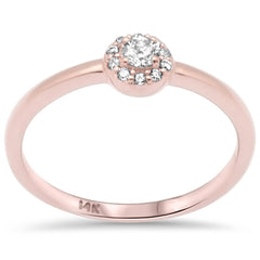 DIAMOND CLOSEOUT! .16ct G SI 14K Rose Gold Diamond Round Halo Ring Size 6.5