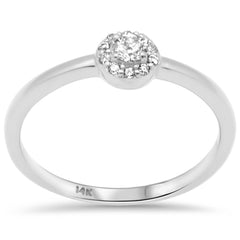 DIAMOND CLOSEOUT! .15ct G SI 14K White Gold Diamond Round Halo Ring Size 6.5