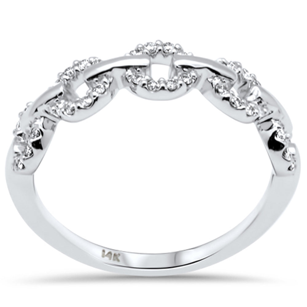 DIAMOND CLOSEOUT!  .18ct G SI 14K White Gold Diamond Link Ladies Ring Size 6.5