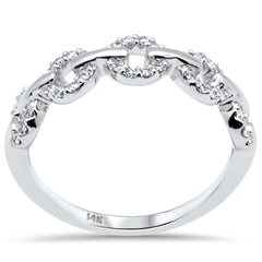 DIAMOND CLOSEOUT!  .18ct G SI 14K White Gold Diamond Link Ladies Ring Size 6.5