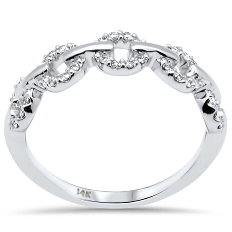 DIAMOND CLOSEOUT!  .18ct G SI 14K White Gold Diamond Link Ladies Ring Size 6.5