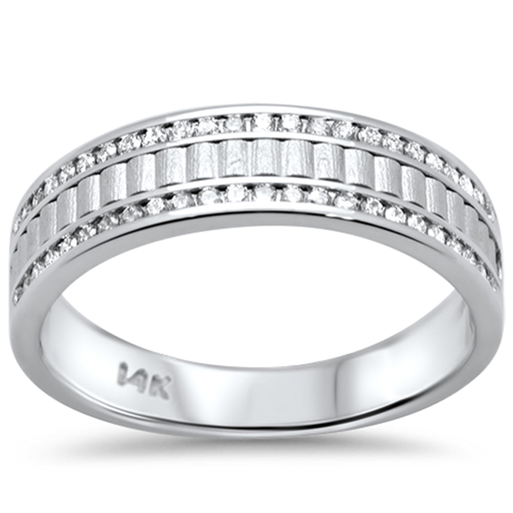 SPECIAL!.34ct G SI 14K White Gold Diamond Men's Ring Band Size 10