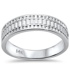 SPECIAL!.34ct G SI 14K White Gold Diamond Men's Ring Band Size 10