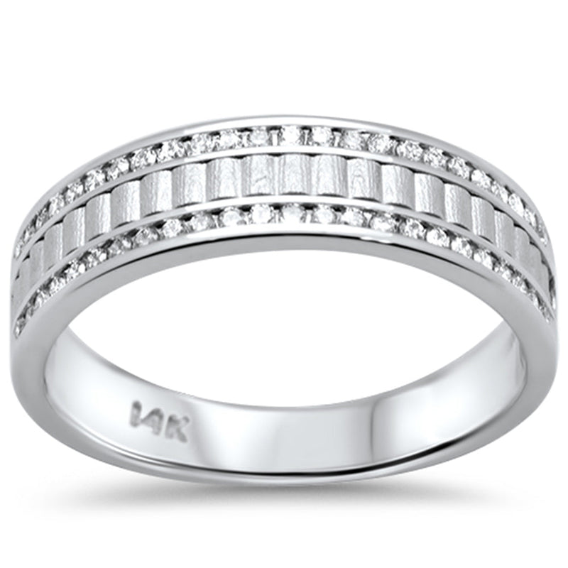 SPECIAL!.34ct G SI 14K White Gold Diamond Men's Ring Band Size 10