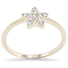 .15ct G SI 14K Yellow Gold Diamond Star Shaped Ladies Ring Size 6.5