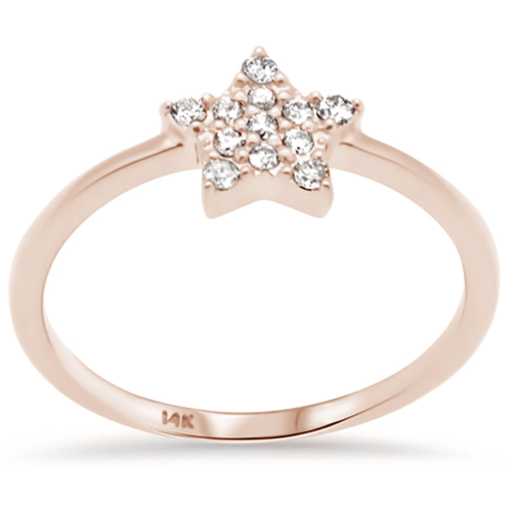 DIAMOND CLOSEOUT! .15ct G SI 14K Rose Gold Diamond Star Shaped Ladies Ring Size 6.5