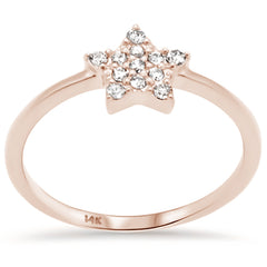 DIAMOND CLOSEOUT! .15ct G SI 14K Rose Gold Diamond Star Shaped Ladies Ring Size 6.5
