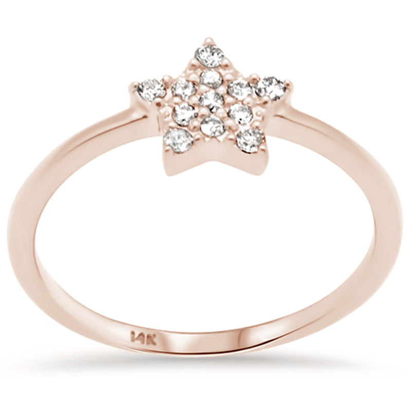 DIAMOND CLOSEOUT! .15ct G SI 14K Rose Gold Diamond Star Shaped Ladies Ring Size 6.5