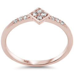 DIAMOND CLOSEOUT! .12ct G SI 14K Rose Gold Diamond Diamond Shape Ladies Ring Size 6.5