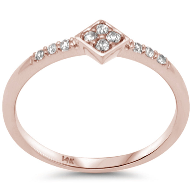 DIAMOND CLOSEOUT! .12ct G SI 14K Rose Gold Diamond Diamond Shape Ladies Ring Size 6.5