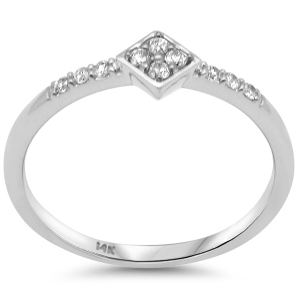 DIAMOND CLOSEOUT! .12ct G SI 14K White Gold Diamond Diamond Shape Ladies Ring Size 6.5