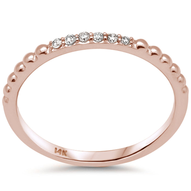 DIAMOND CLOSEOUT! .06ct G SI 14K Rose Gold Diamond Ball Ring Size 6.5