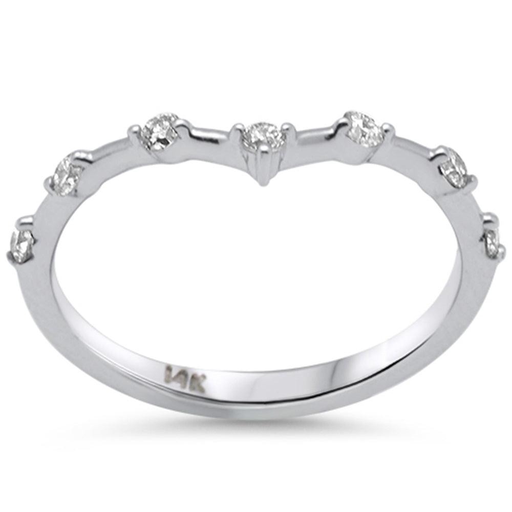 DIAMOND CLOSEOUT! .20ct G SI 14K White Gold Diamond Chevron Ring Size 6.5