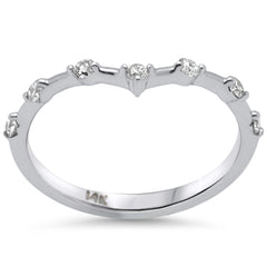 DIAMOND CLOSEOUT! .20ct G SI 14K White Gold Diamond Chevron Ring Size 6.5
