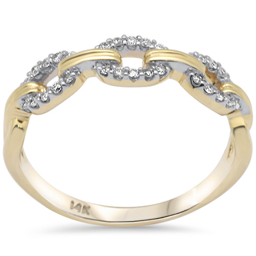 SPECIAL! .13ct G SI 14K Yellow Gold Diamond Link Ladies Ring Size 6.5