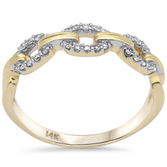 SPECIAL! .13ct G SI 14K Yellow Gold Diamond Link Ladies Ring Size 6.5