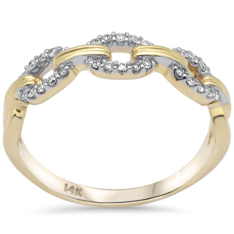 SPECIAL! .13ct G SI 14K Yellow Gold Diamond Link Ladies Ring Size 6.5