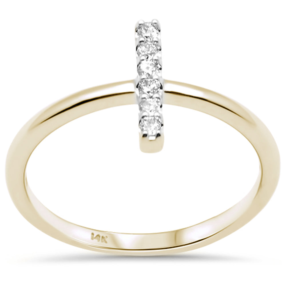 DIAMOND CLOSEOUT! .10ct G SI 14K Yellow Gold Diamond Line Bar Ring Size 6.5