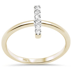 DIAMOND CLOSEOUT! .10ct G SI 14K Yellow Gold Diamond Line Bar Ring Size 6.5