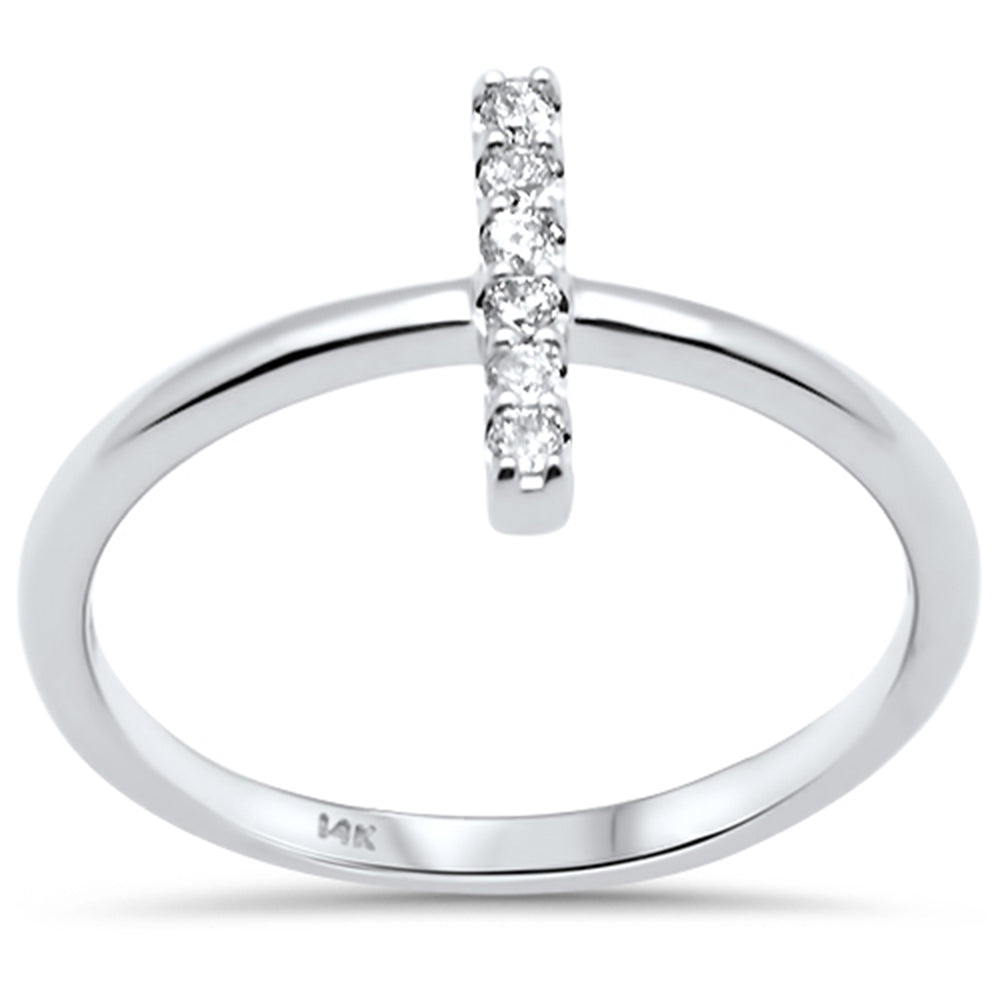 DIAMOND CLOSEOUT! .10ct G SI 14K White Gold Diamond Line Bar Ring Size 6.5