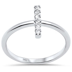 DIAMOND CLOSEOUT! .10ct G SI 14K White Gold Diamond Line Bar Ring Size 6.5