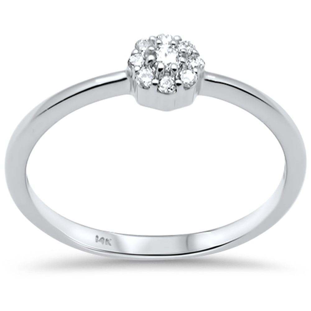 DIAMOND CLOSEOUT! .12ct G SI 14K White Gold Diamond Cluster Flower Ring Size 6.5