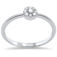 DIAMOND CLOSEOUT! .12ct G SI 14K White Gold Diamond Cluster Flower Ring Size 6.5
