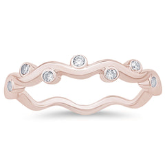 DIAMOND CLOSEOUT! .10ct G SI 14K Rose Gold Diamond Vine Ring Size 6.5