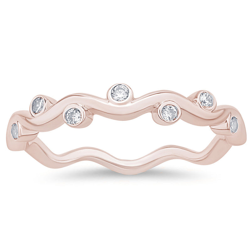 DIAMOND CLOSEOUT! .10ct G SI 14K Rose Gold Diamond Vine Ring Size 6.5