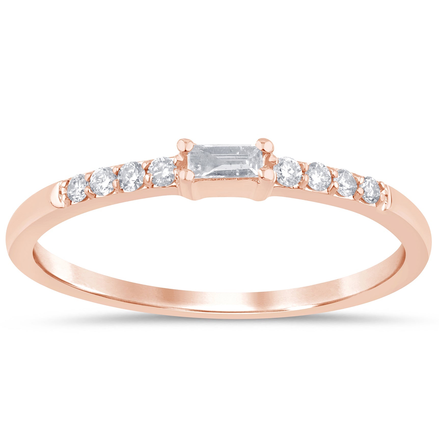 DIAMOND CLOSEOUT! .14ct G SI 14K Rose Gold Diamond Stackable Ladies Band Ring Size 6.5