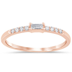 DIAMOND CLOSEOUT! .14ct G SI 14K Rose Gold Diamond Stackable Ladies Band Ring Size 6.5