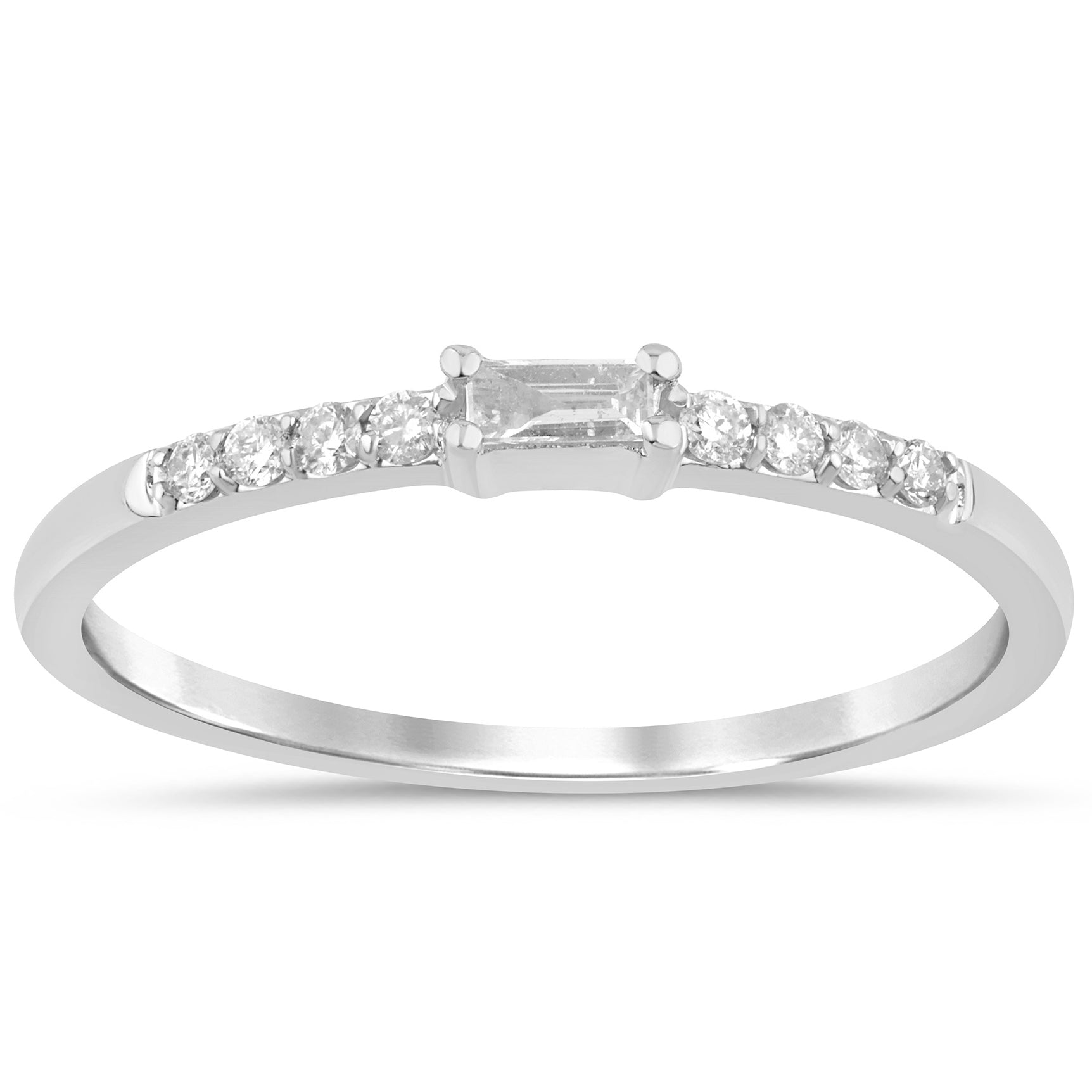 DIAMOND CLOSEOUT! .14ct G SI 14K White Gold Diamond Stackable Ladies Band Ring Size 6.5