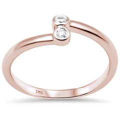 DIAMOND CLOSEOUT! .06ct G SI 14K Rose Gold Diamond Bezel Set Band Ring Size 6.5