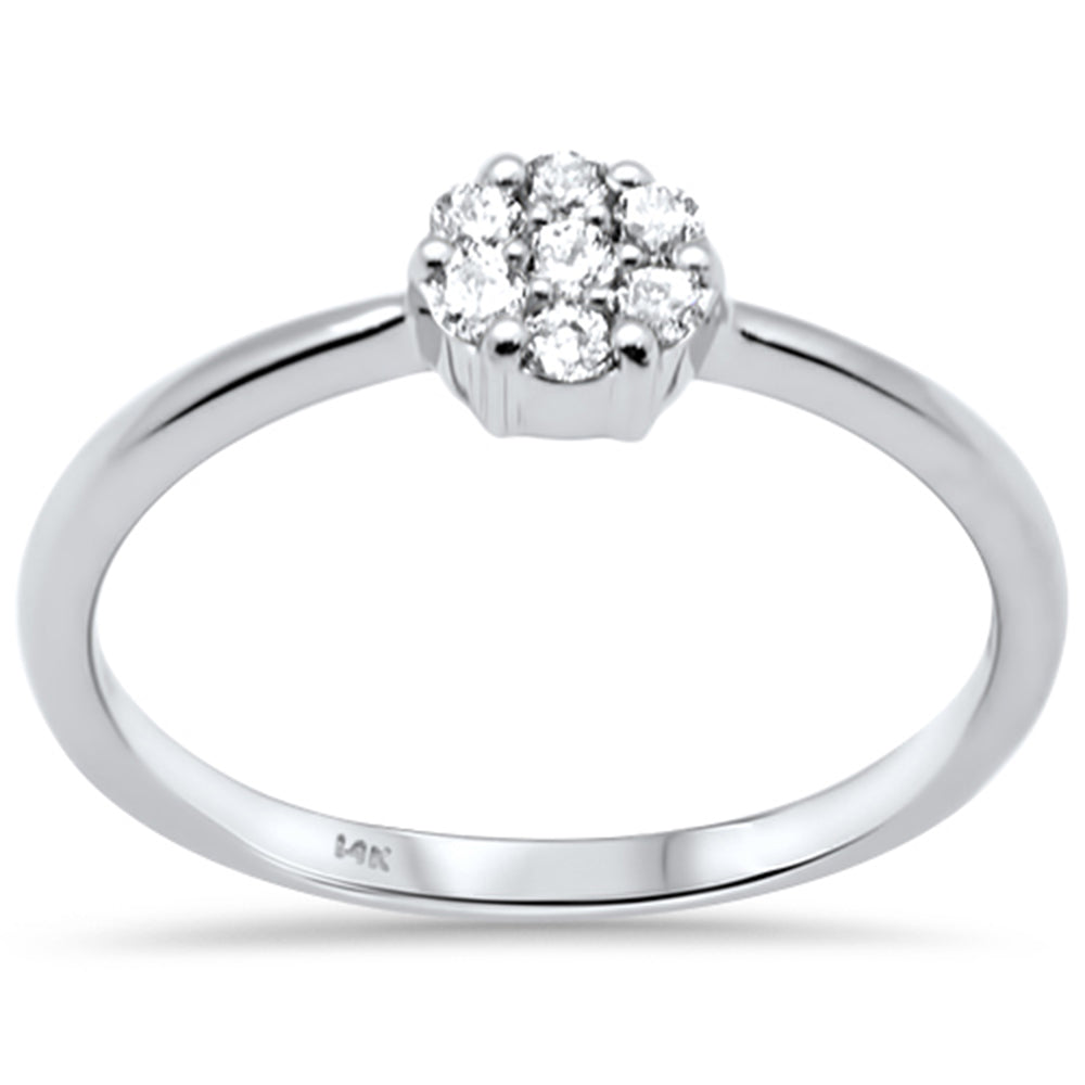 DIAMOND CLOSEOUT! .18ct G SI 14K White Gold Diamond Cluster Flower Ring Size 6.5