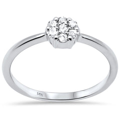 DIAMOND CLOSEOUT! .18ct G SI 14K White Gold Diamond Cluster Flower Ring Size 6.5